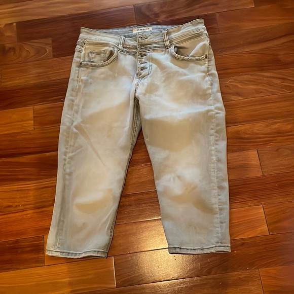 jewelly Pants - jewelly stretch capri pants -light gray XL